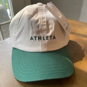 NWT ATHLETA GIRL BASEBALL CAP hat green white NEW kids girls $20 logo